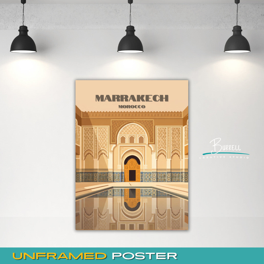Marrakech Morocco Traditional Architecture Travel Poster & Wall Art Poster Print