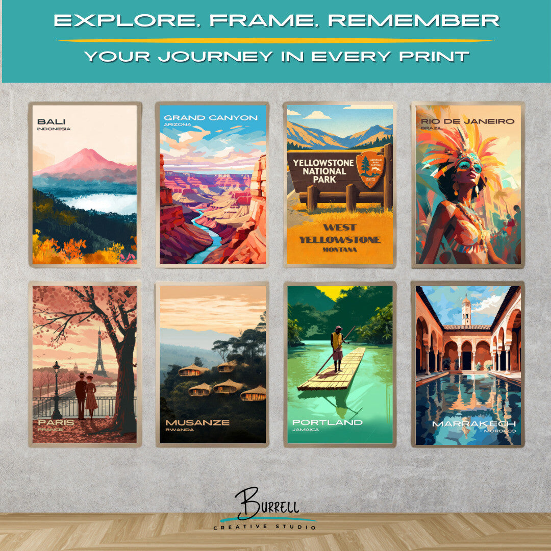 West Yellowstone Montana Park Entrance Travel Posters & Wall Art Poster Print
