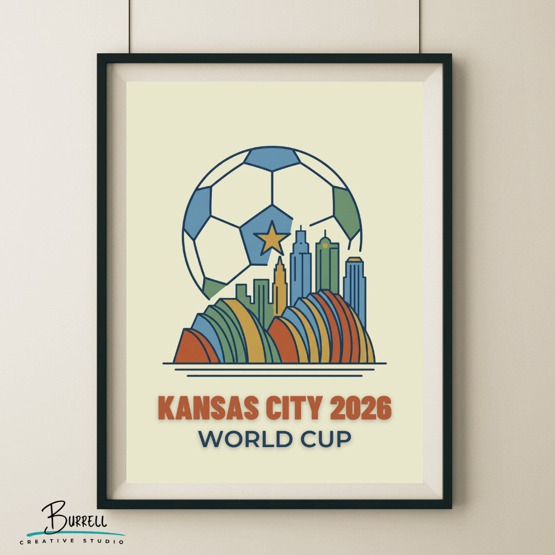 Kansas City United States 2026 World Cup Mimimalist Football Posters & Wall Art Poster Print