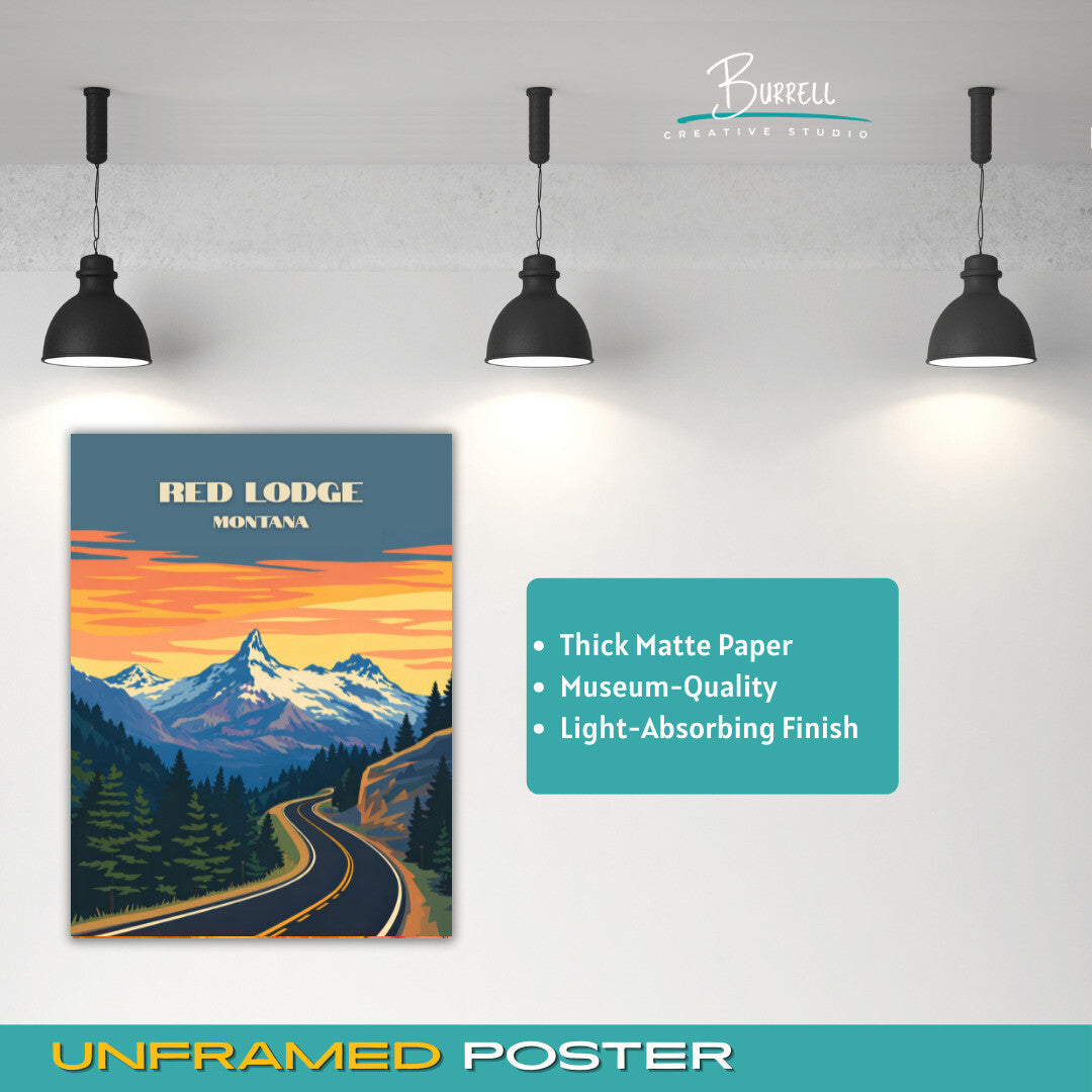 Red Lodge Montana Beartooth Highway Travel Posters & Wall Art Poster Print