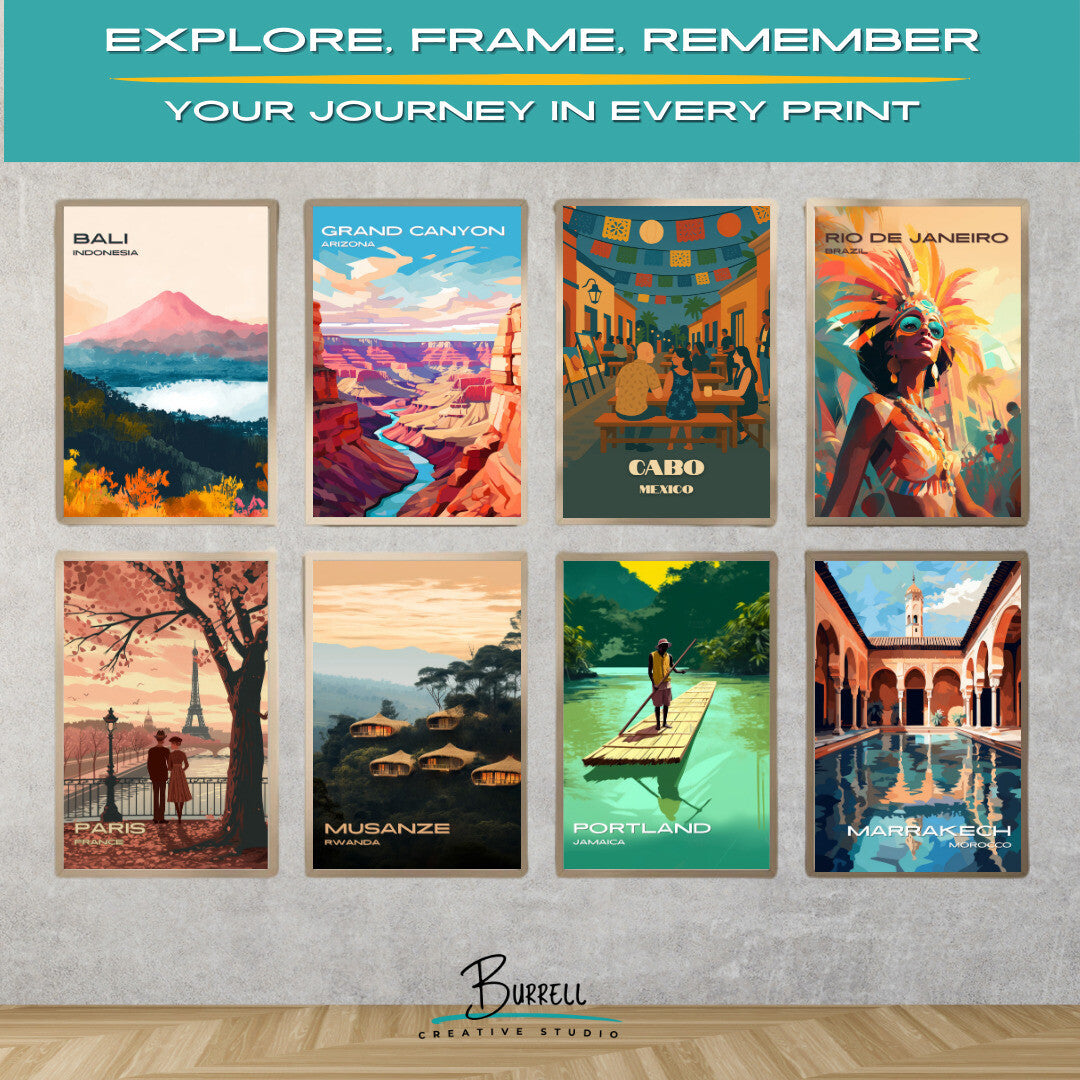 Cabo Mexico San Jose Gallery District Travel Poster & Wall Art Poster Print