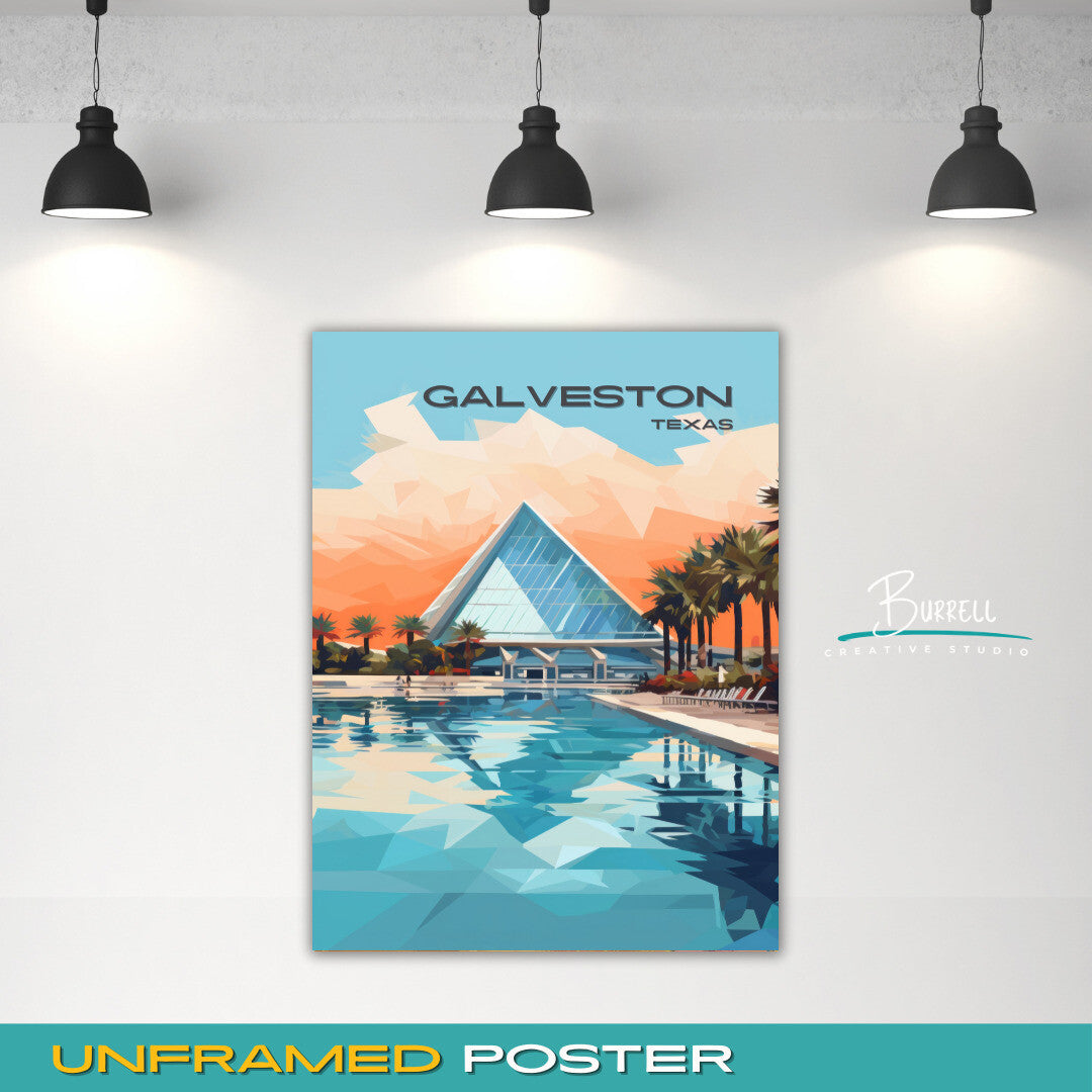 Galveston Texas Moody Gardens Travel Poster & Wall Art Poster Print