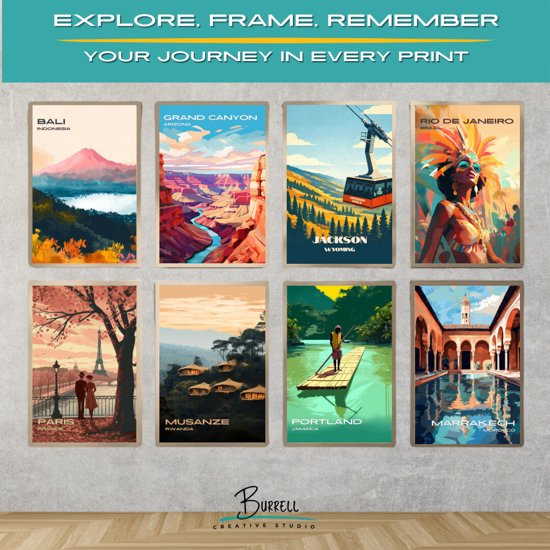 Jackson Wyoming Ski Aerial Tram Travel Posters & Wall Art Poster Print