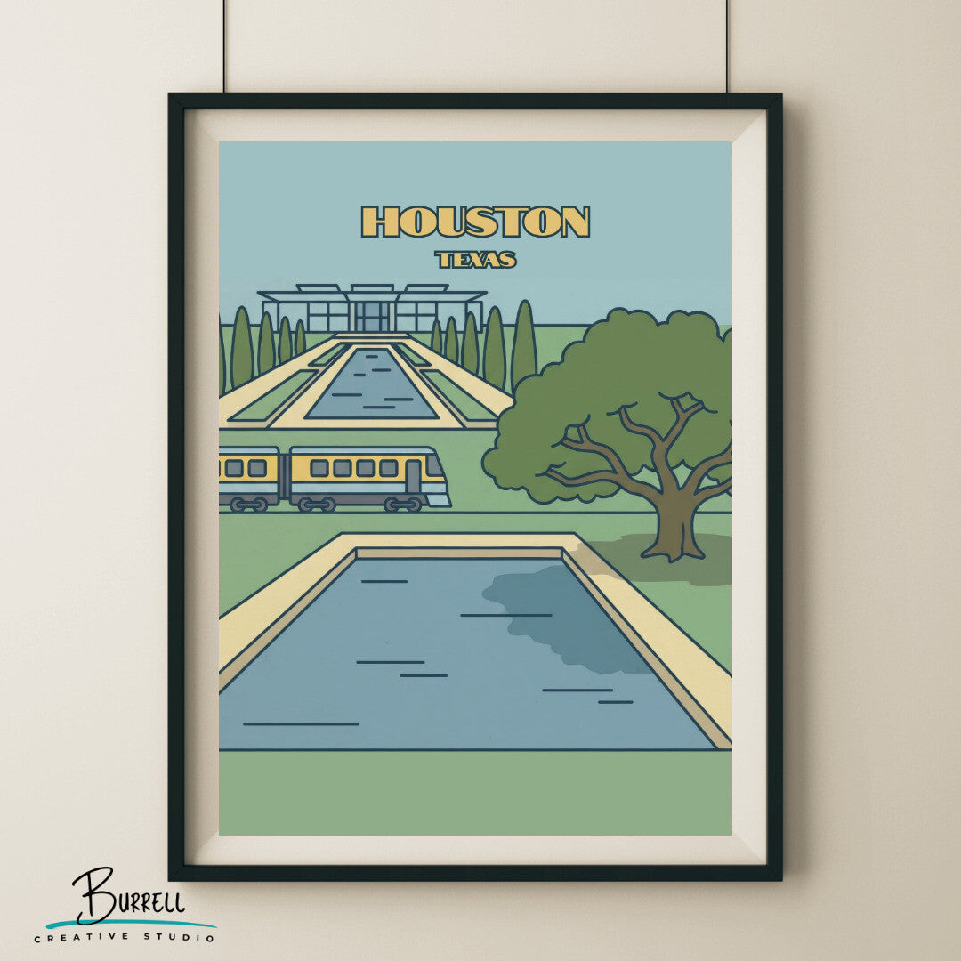 Houston Texas Hermann Park Travel Posters & Wall Art Poster Print