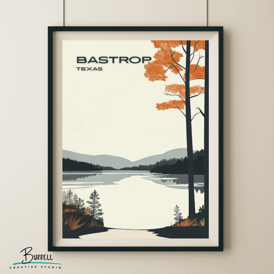 Bastrop Texas McKinney Roughs Nature Park Travel Poster & Wall Art Poster Print