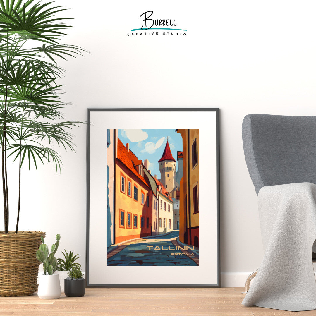 Tallinn Estonia Old Town Travel Poster & Wall Art Poster Print