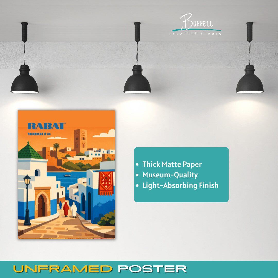 Rabat Morocco Medina Travel Poster & Wall Art Poster Print