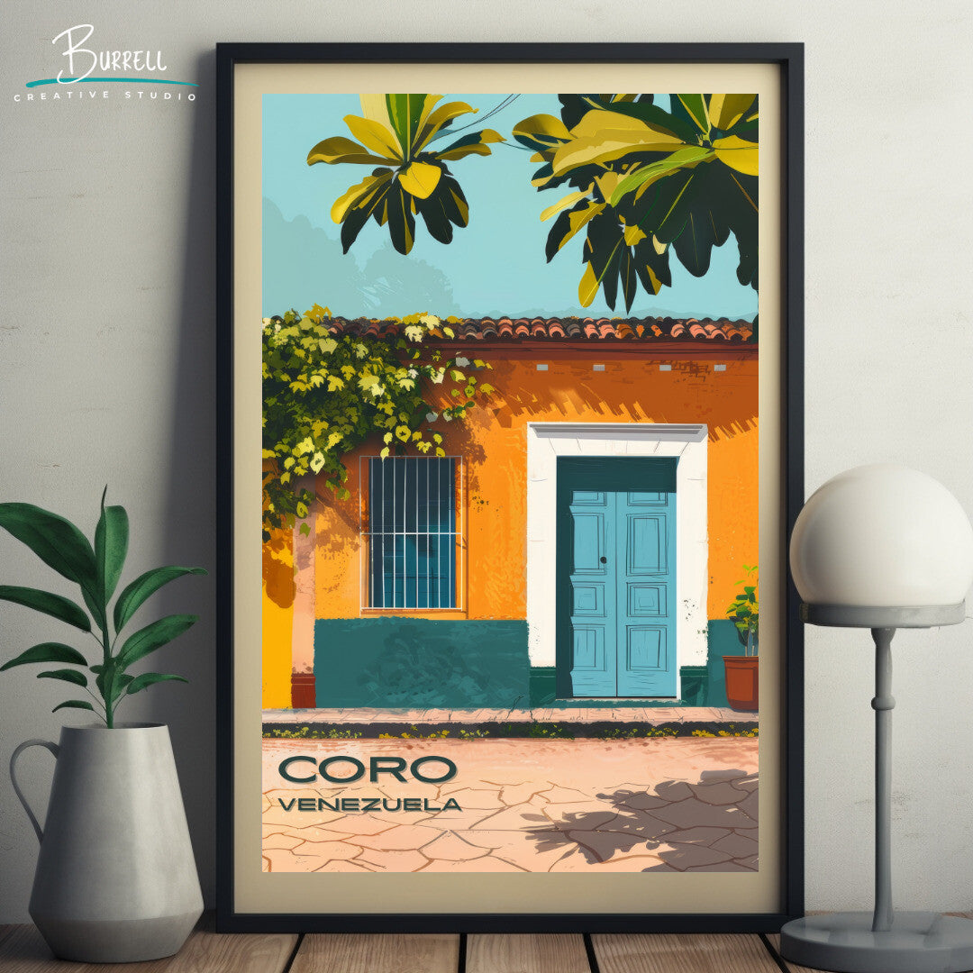 Coro Venezuela Local Architecture Travel Poster & Wall Art Poster Print