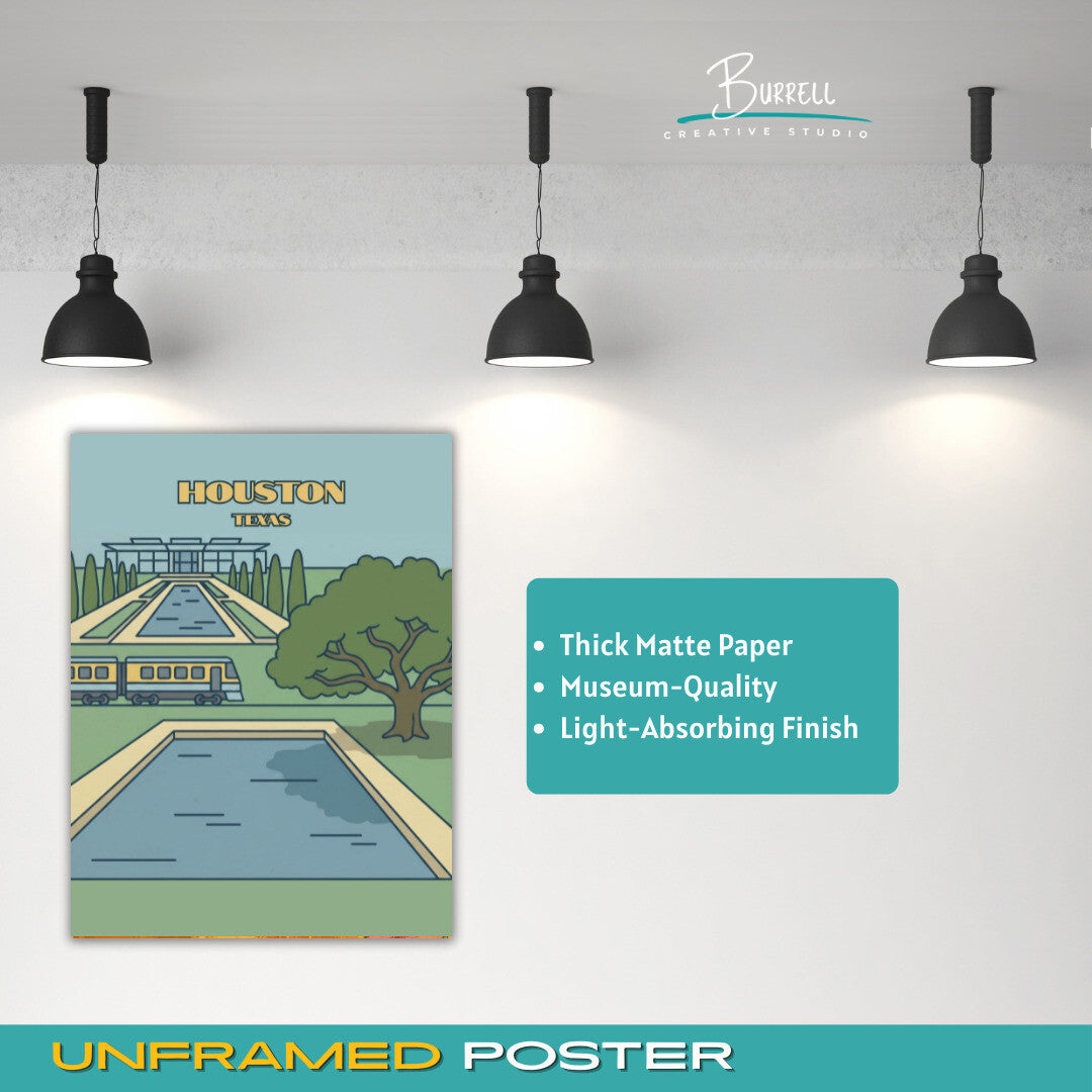 Houston Texas Hermann Park Travel Posters & Wall Art Poster Print