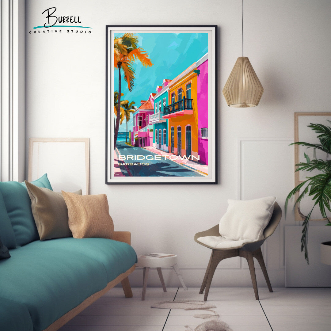 Bridgetown Barbados Relaxing Scenery Travel Poster & Wall Art Poster Print