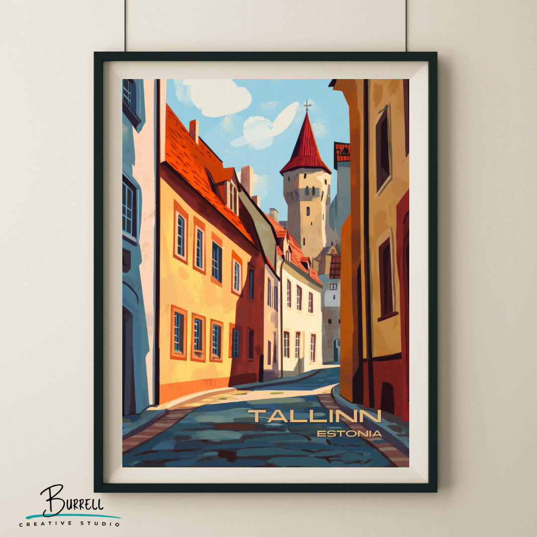 Tallinn Estonia Old Town Travel Poster & Wall Art Poster Print