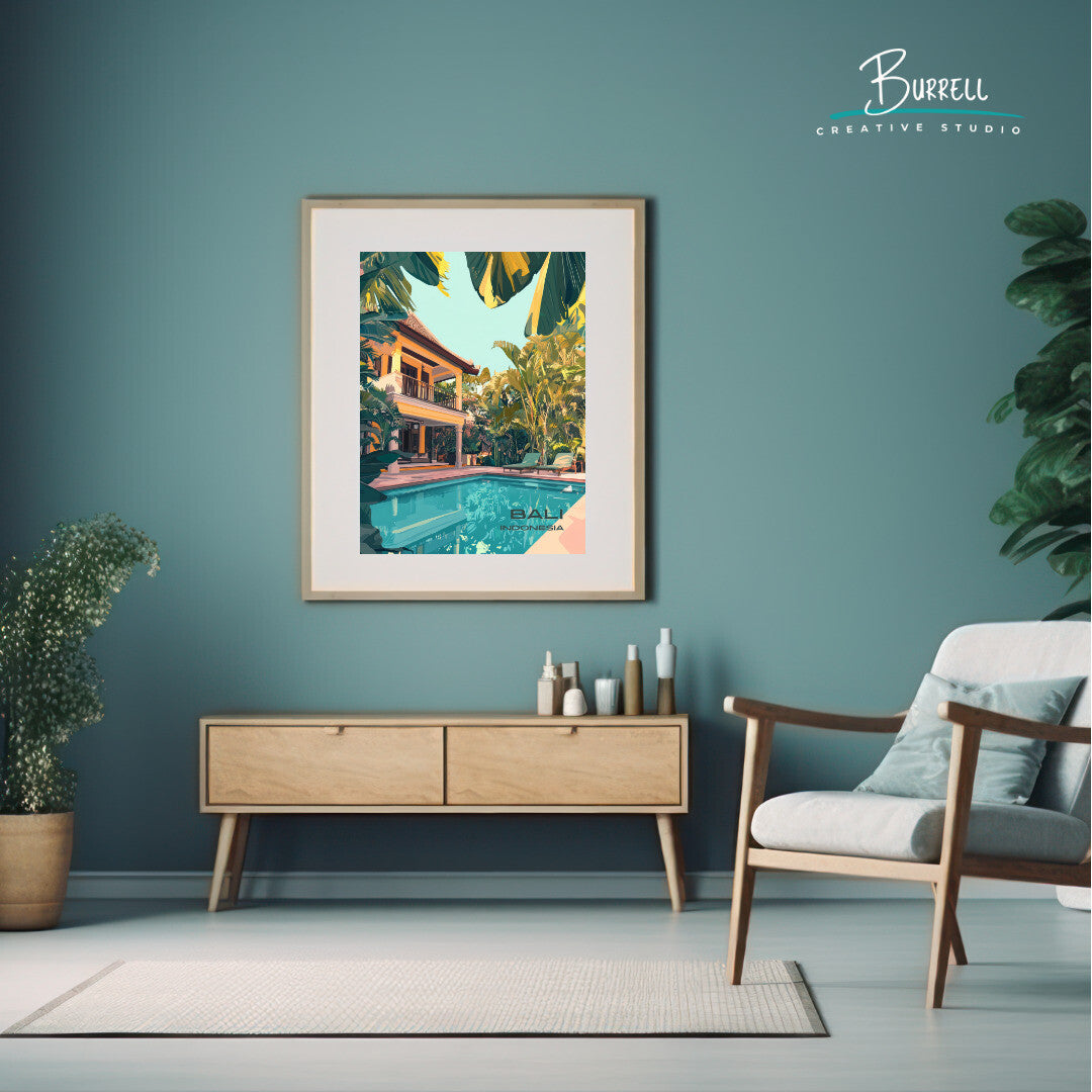 Denpasar Bali Luxury Hotel Travel Poster & Wall Art Poster Print