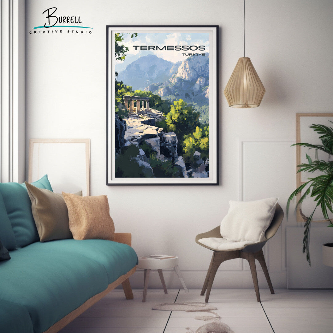 Termessos Türkiye Scenery Travel Poster & Wall Art Poster Print