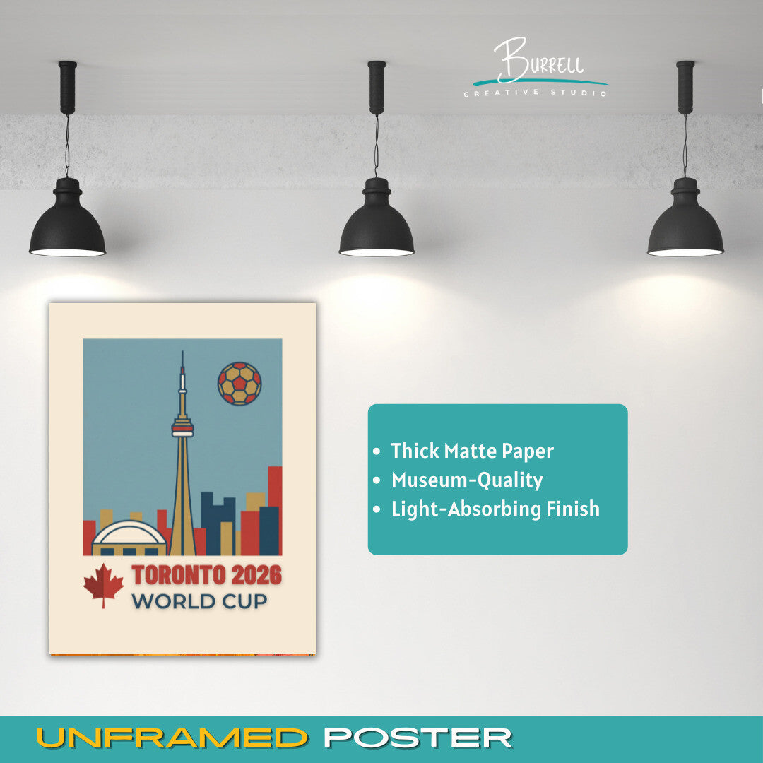 Toronto Canada 2026 World Cup Minimalist Football Posters & Wall Art Poster Print