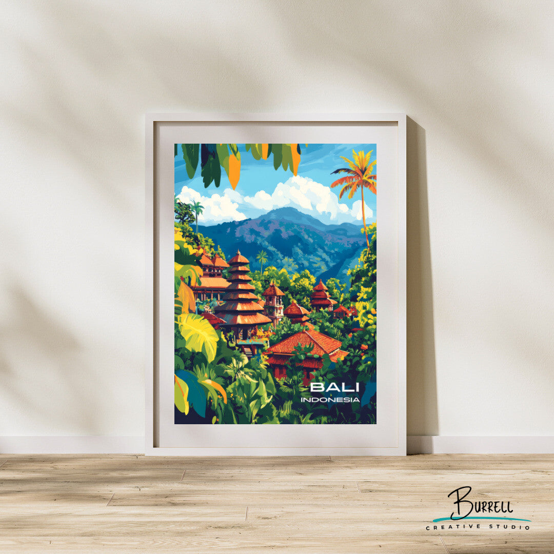 Kintamani Bali Kintamani Temple Travel Poster & Wall Art Poster Print