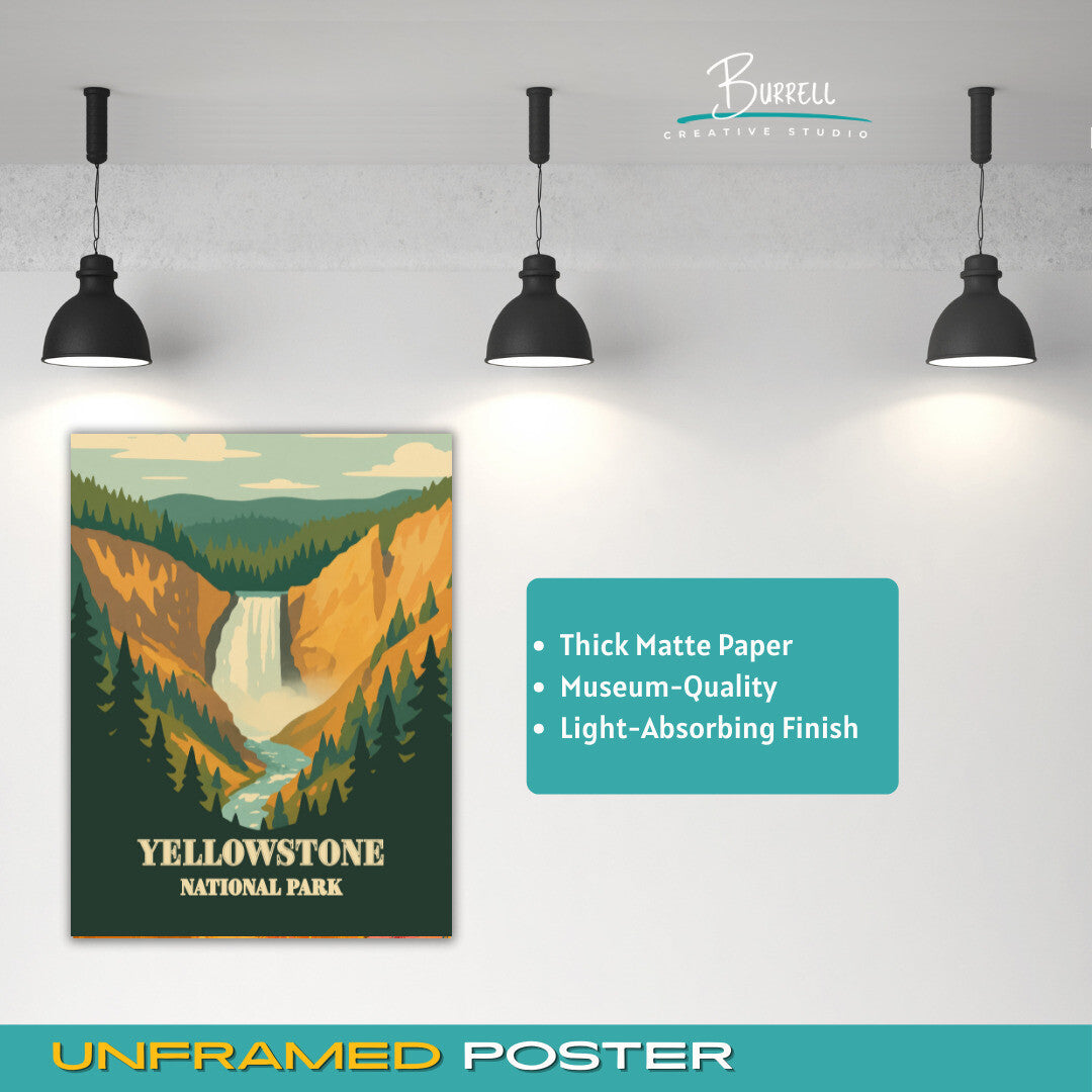 Yellowstone National Park Wyoming Scenery Travel Posters & Wall Art Poster Print