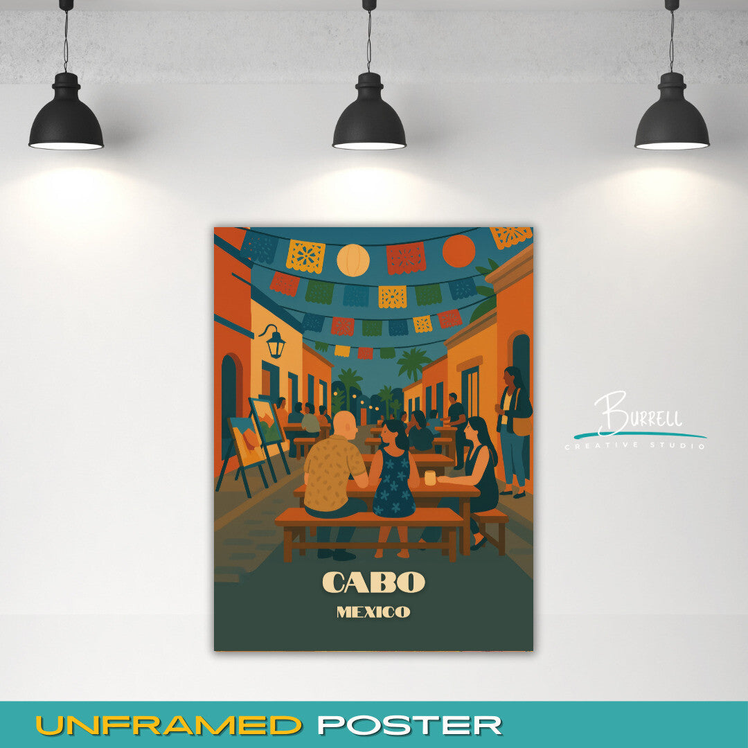 Cabo Mexico San Jose Gallery District Travel Poster & Wall Art Poster Print