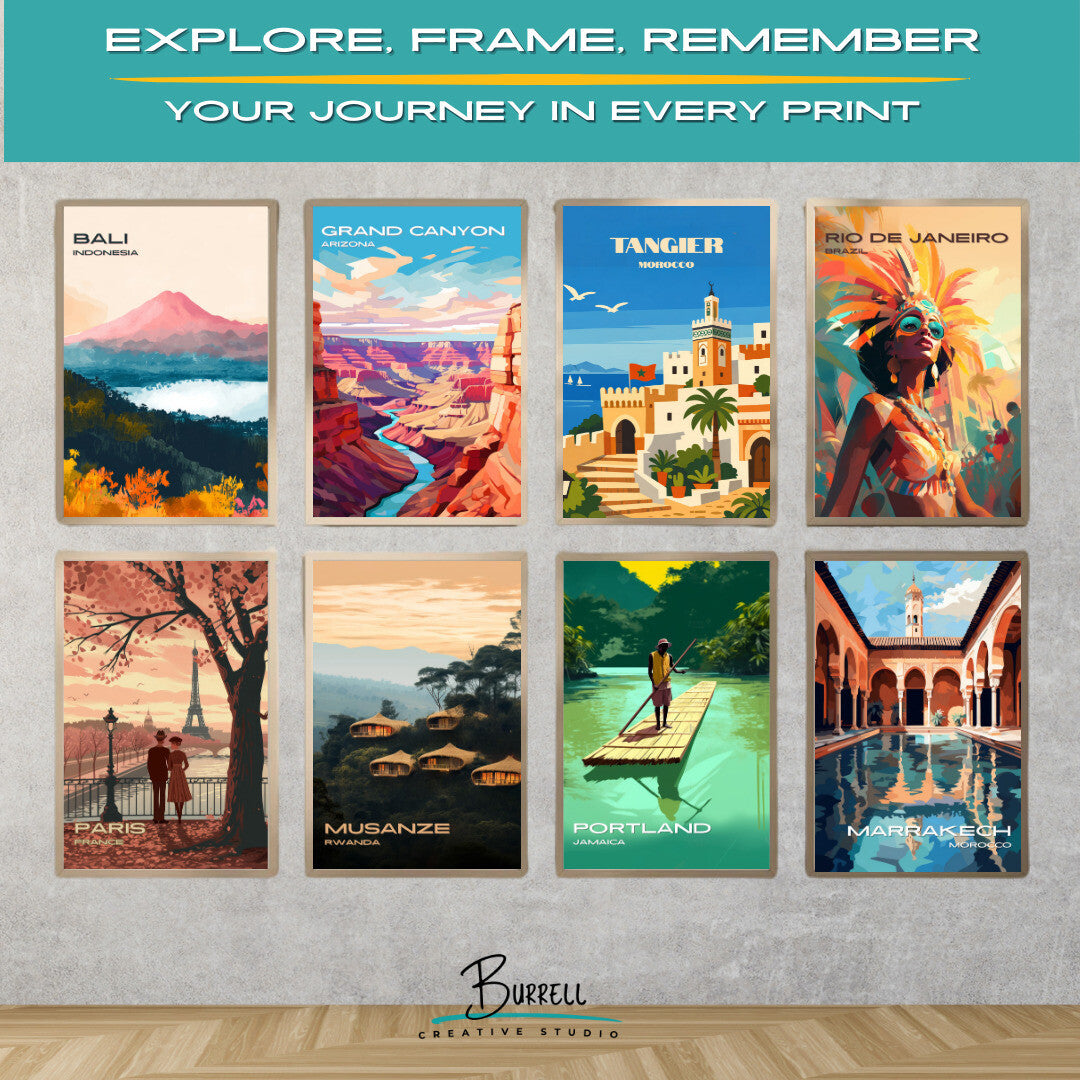 Tangier Morocco Coastal View Travel Poster & Wall Art Poster Print