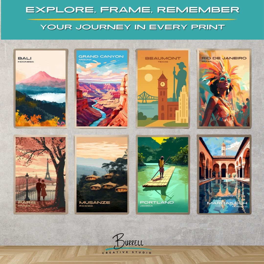 Beaumont Texas Unique Attractions Travel Poster & Wall Art Poster Print