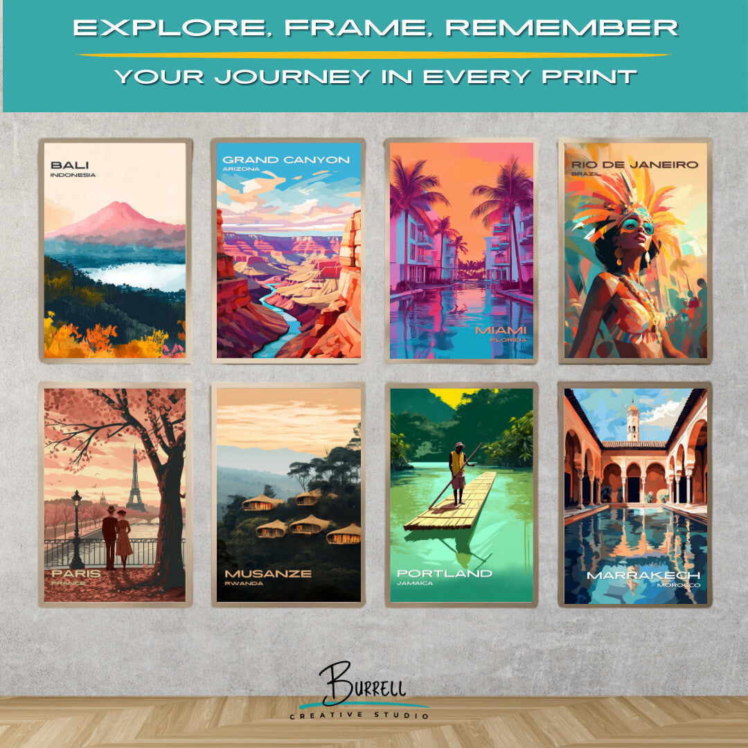 Miami Florida Beach Life Travel Poster & Wall Art Poster Print