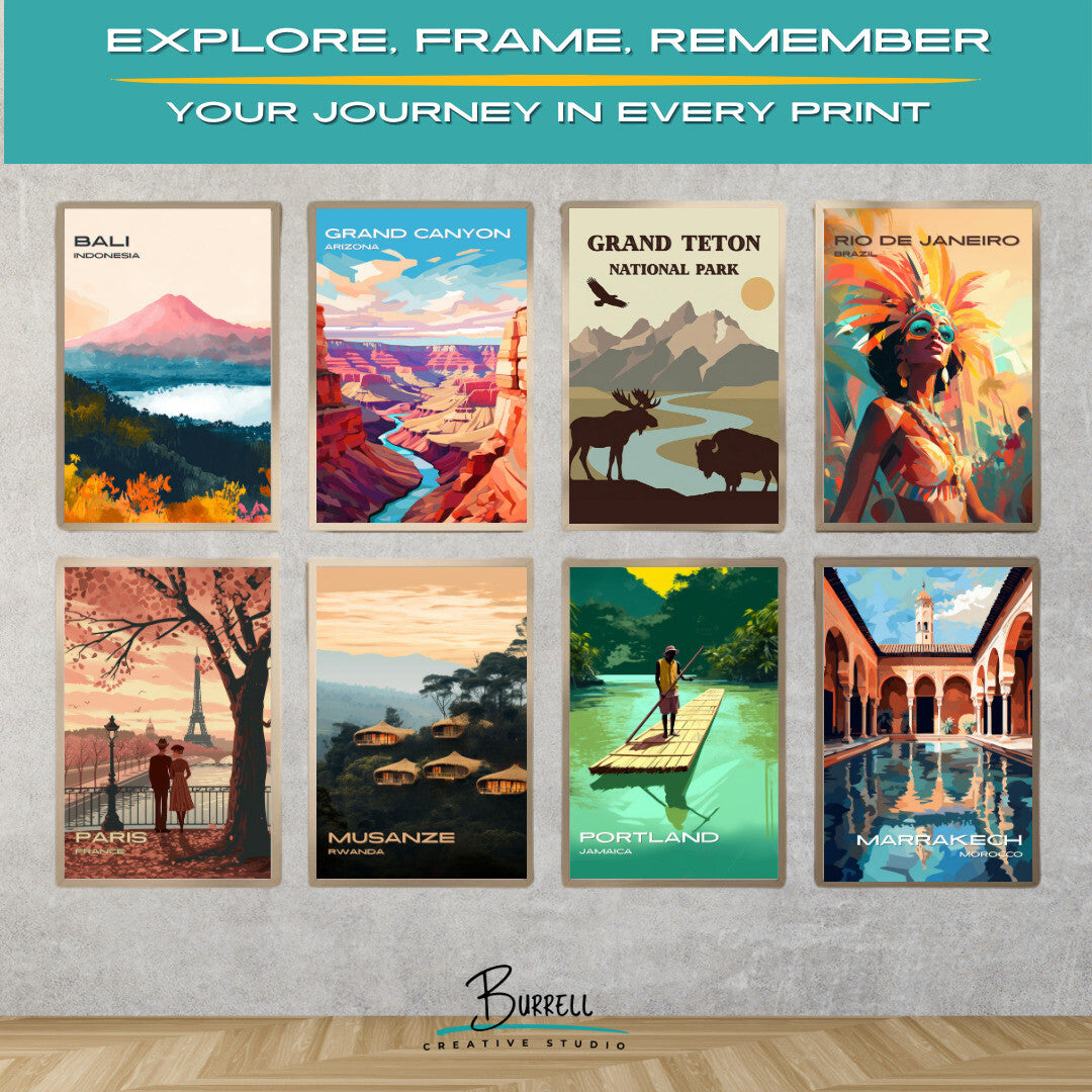 Grand Teton National Park Wyoming Wildlife Travel Posters & Wall Art Poster Print