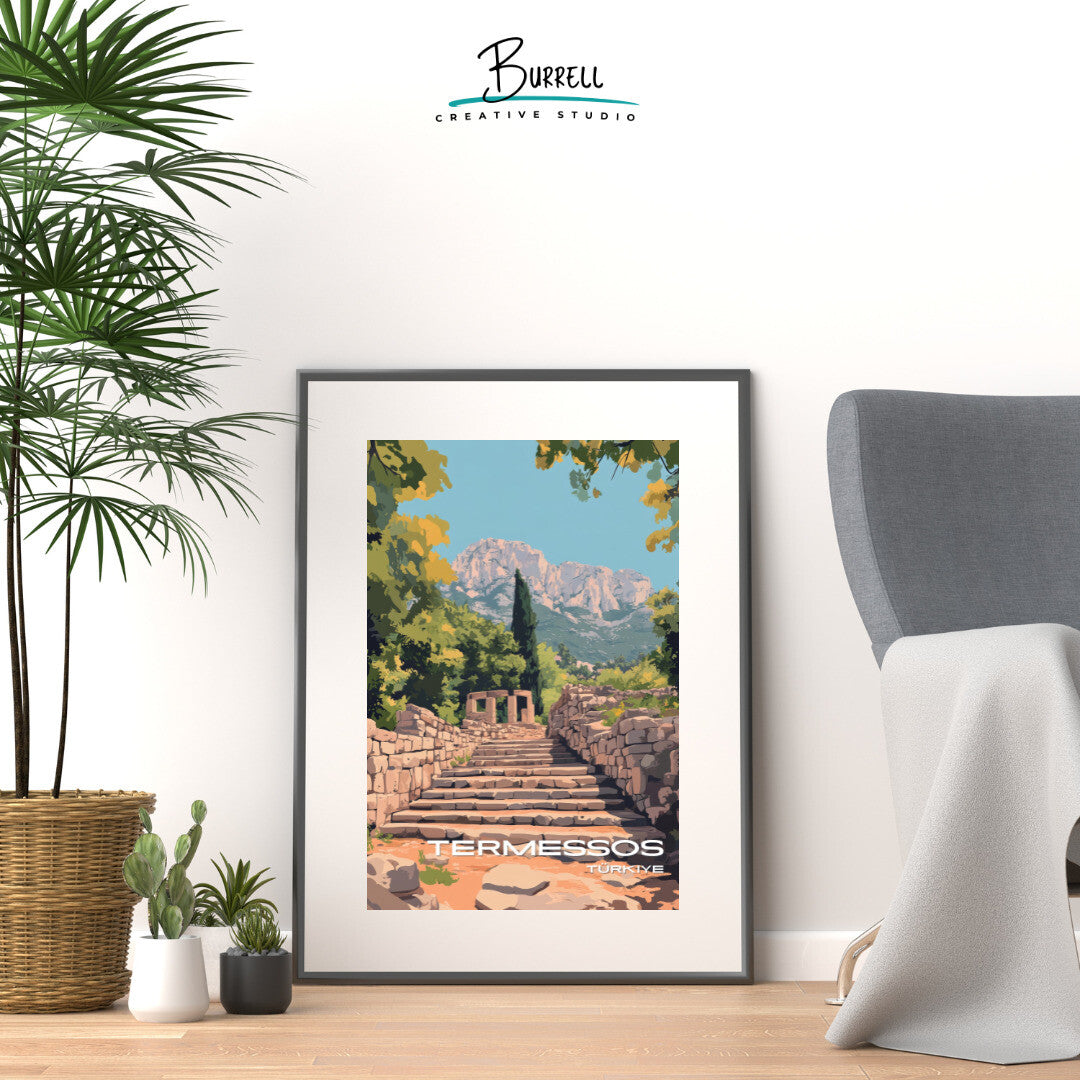 Termessos Türkiye Ruins Travel Poster & Wall Art Poster Print