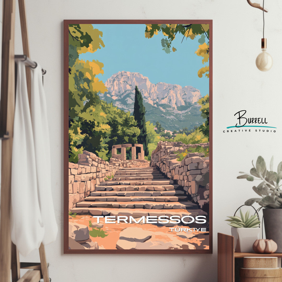 Termessos Türkiye Ruins Travel Poster & Wall Art Poster Print