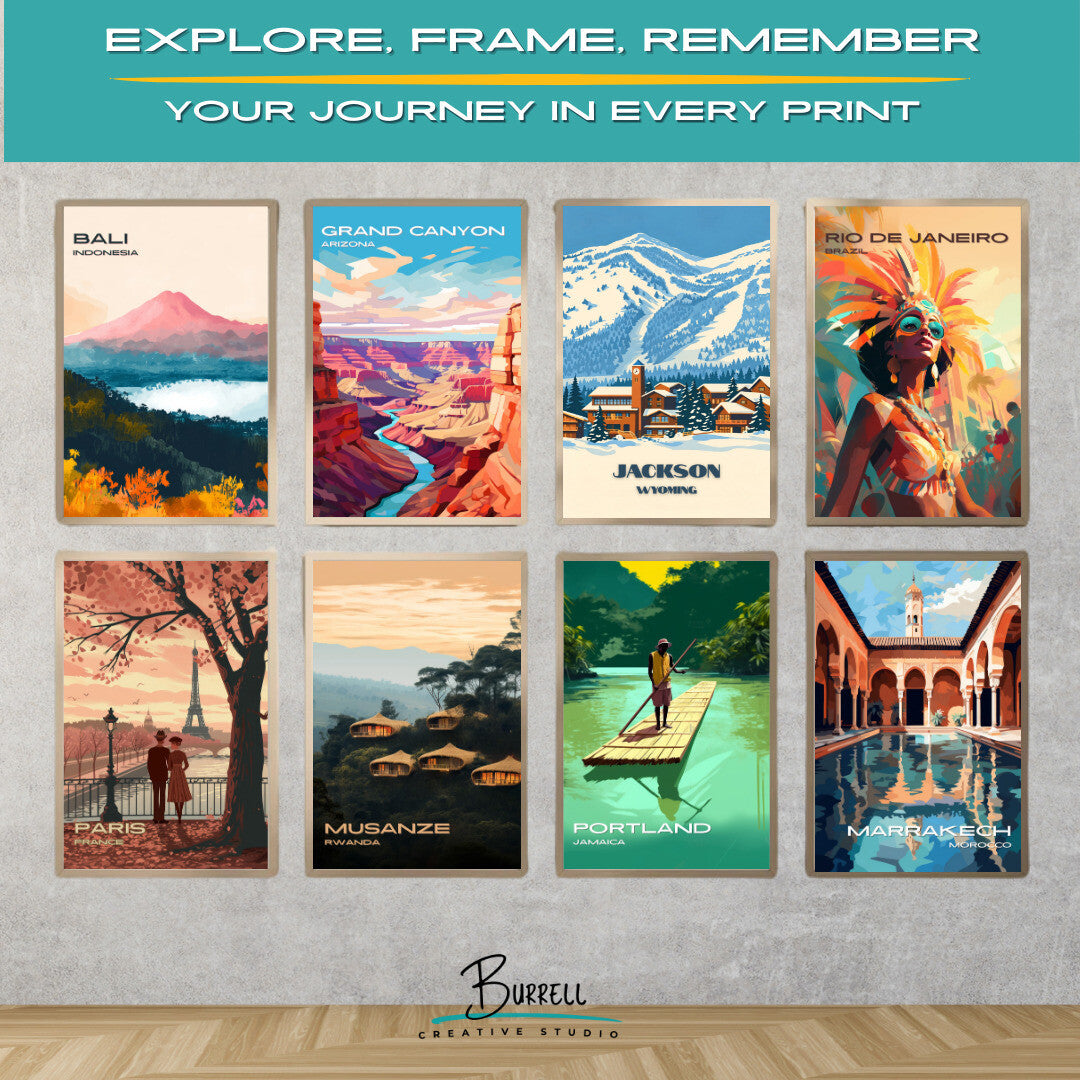Jackson Wyoming Teton Village Mountain Ski Resort Travel Posters & Wall Art Poster Print