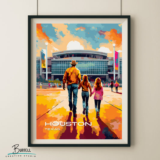 Houston Texas Rodeo Travel Poster & Wall Art Poster Print