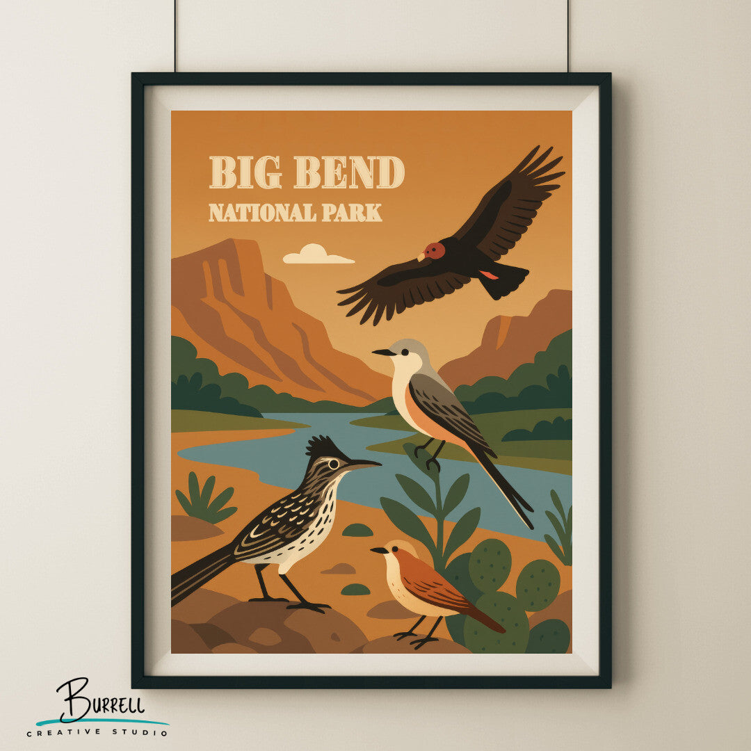 Big Bend National Park Texas Bird Wildlife Travel Posters & Wall Art Poster Print
