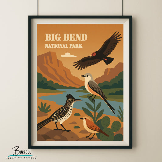 Big Bend National Park Texas Bird Wildlife Travel Posters & Wall Art Poster Print