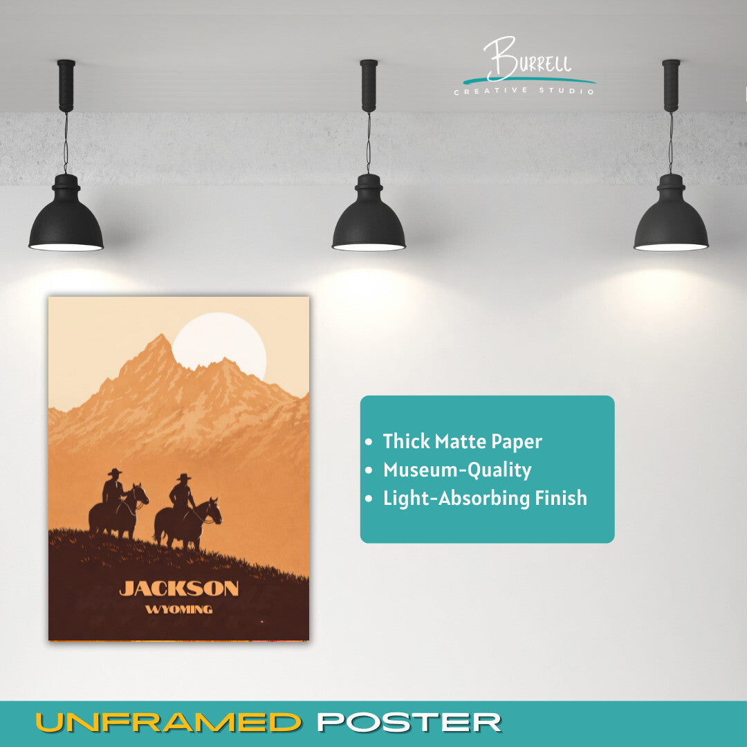 Jackson Wyoming Cowboy Culture Travel Posters & Wall Art Poster Print
