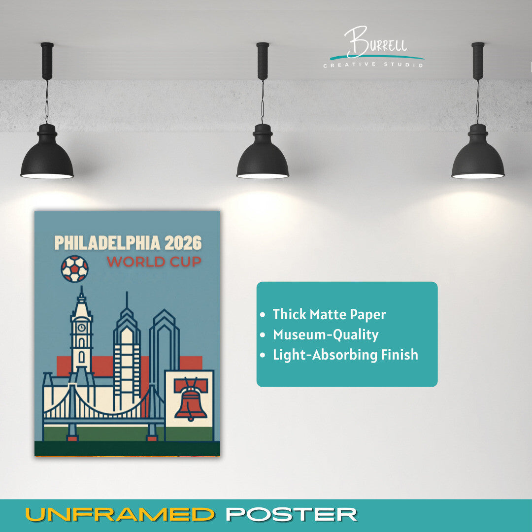 Philadelphia United States 2026 World Cup Minimalist Football Posters & Wall Art Poster Print