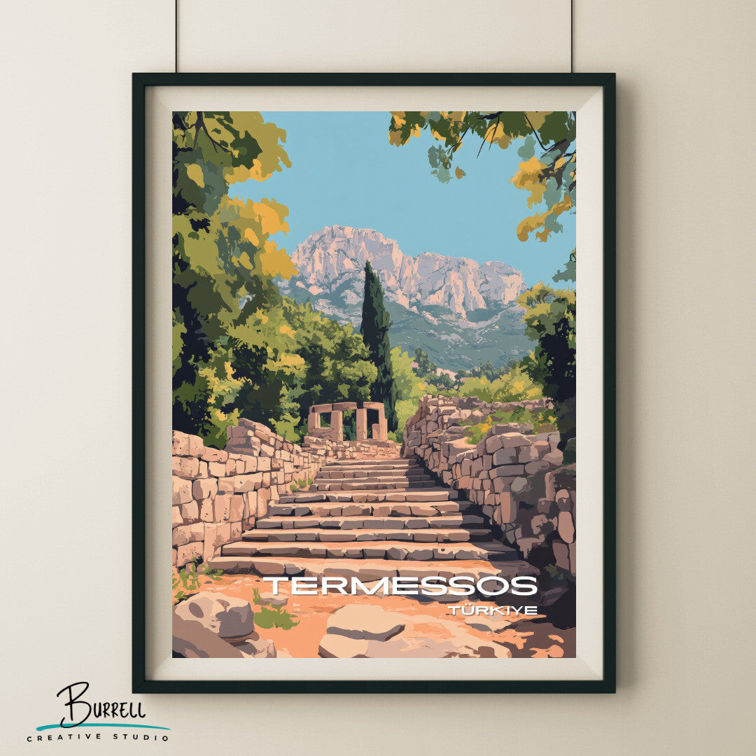 Termessos Türkiye Ruins Travel Poster & Wall Art Poster Print