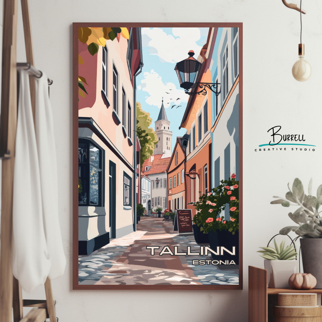 Tallinn Estonia Medieval Architecture Travel Poster & Wall Art Poster Print