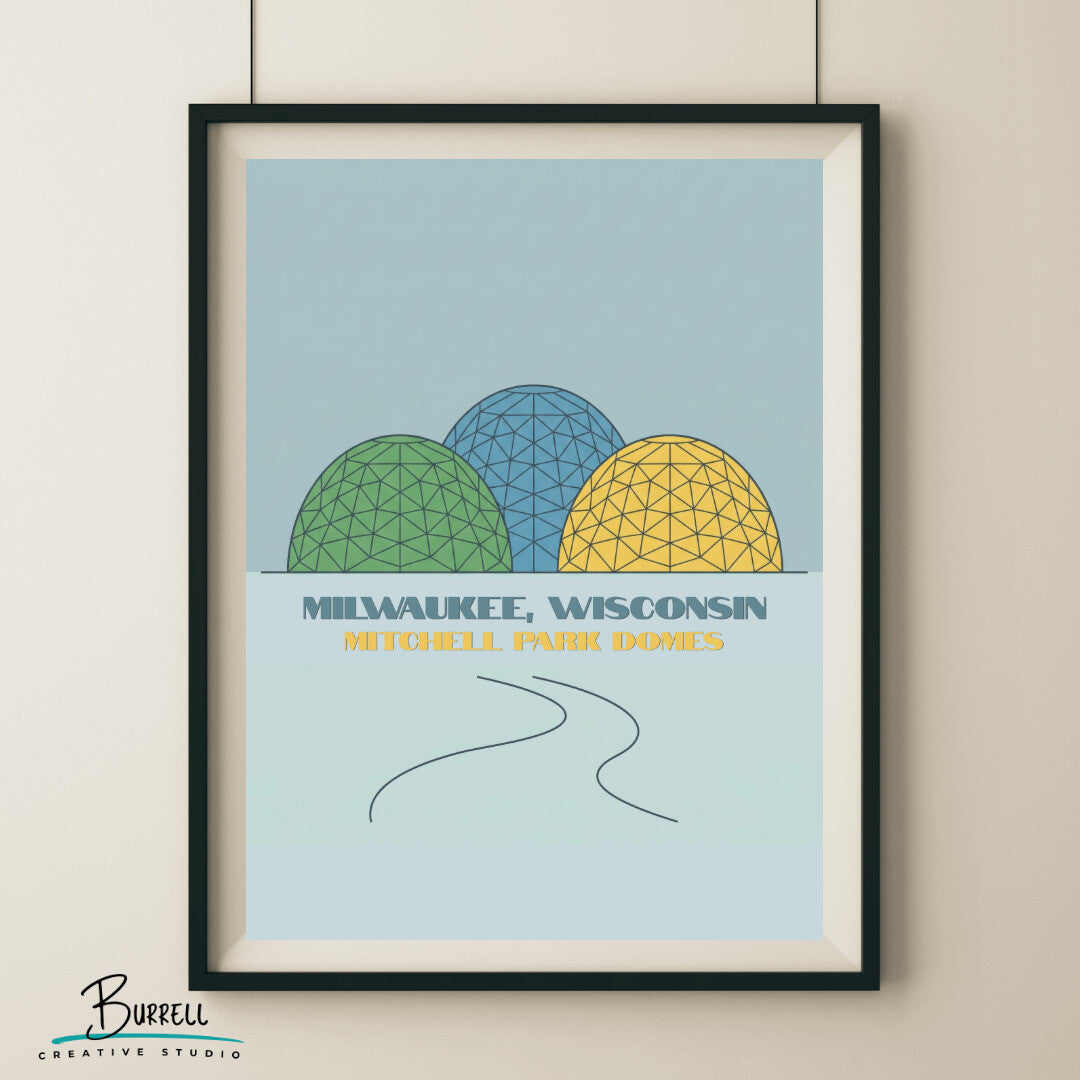 Milwaukee Wisconsin Mitchell Park Domes Travel Posters & Wall Art Poster Print