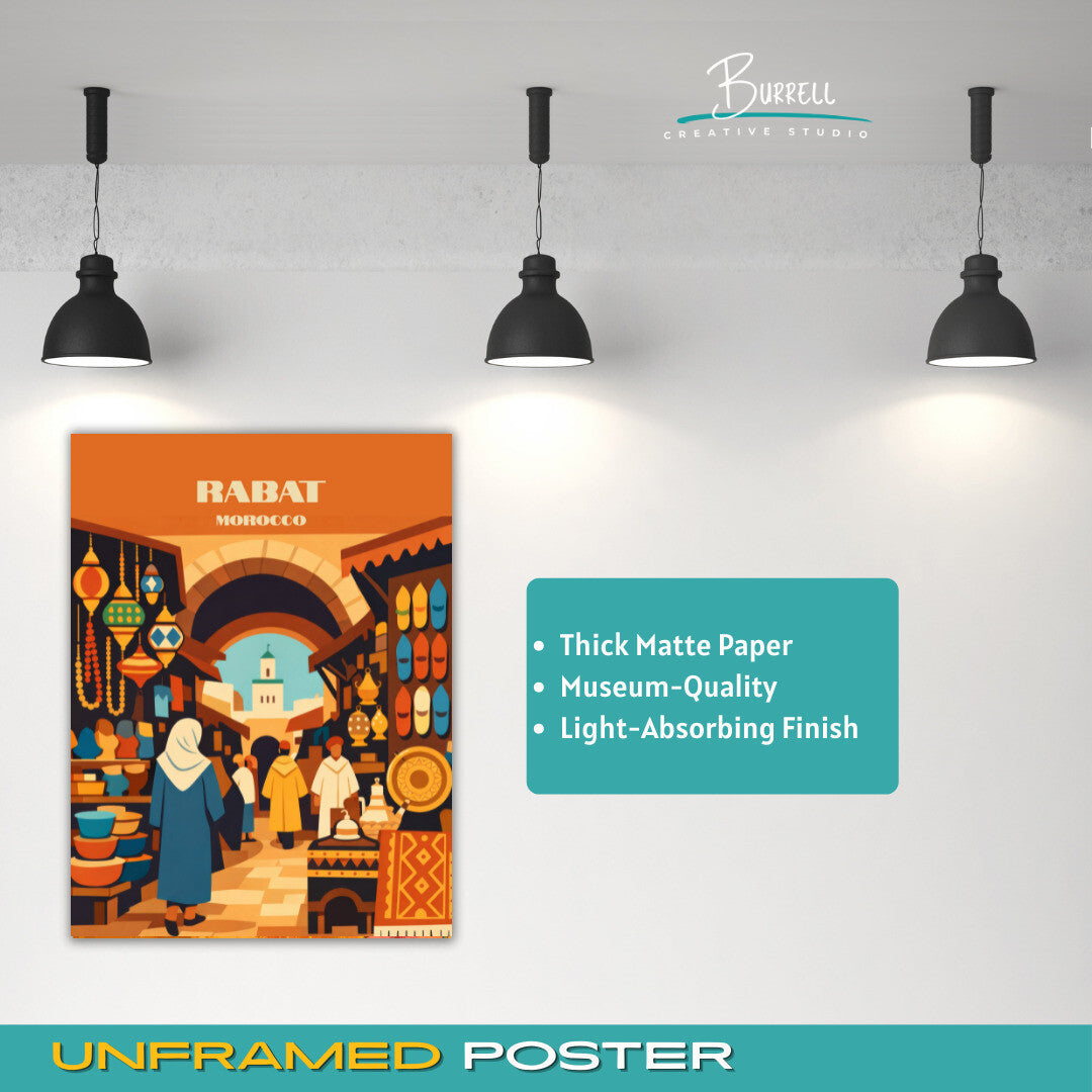 Rabat Morocco Souk Essabat Travel Poster & Wall Art Poster Print