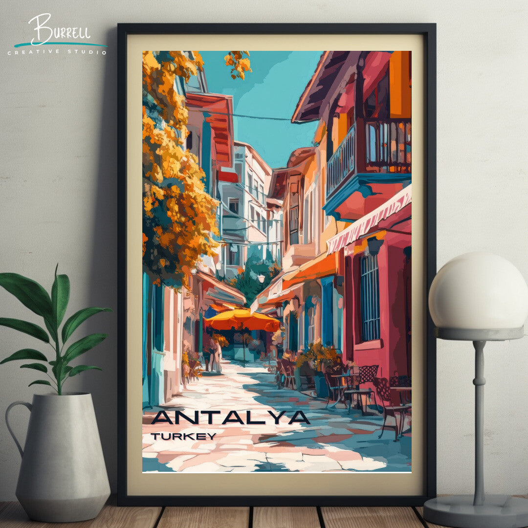 Antalya Türkiye Kaleici Architecture Travel Poster & Wall Art Poster Print