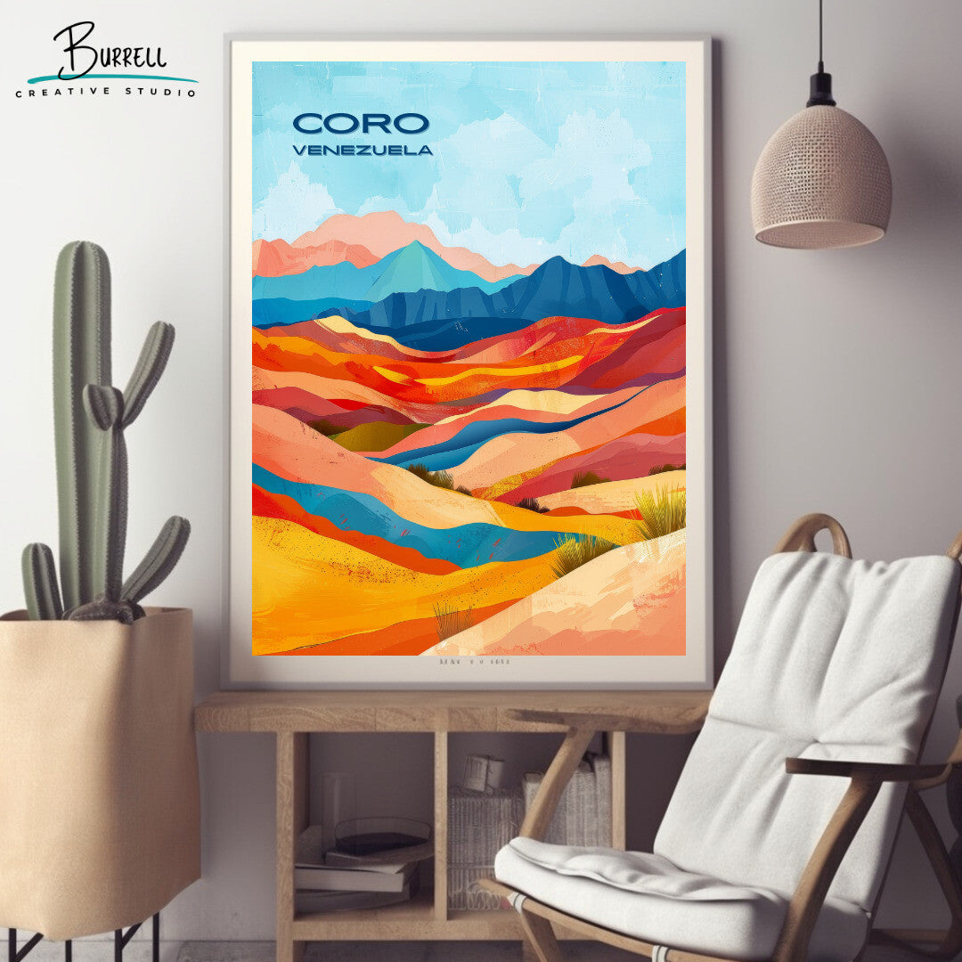 Coro Venezuela Dunes National Park Travel Poster & Wall Art Poster Print
