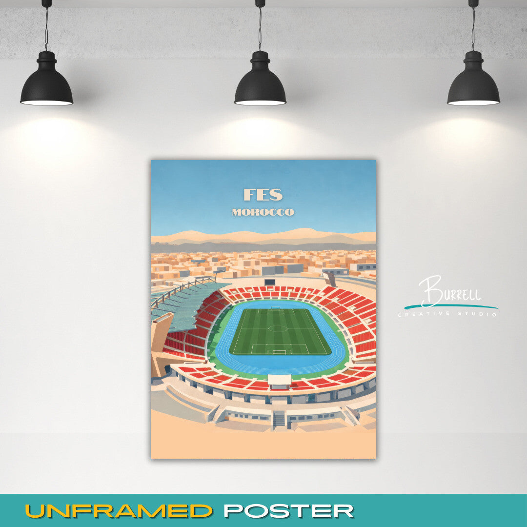 Fes Morocco Sports Complex Travel Poster & Wall Art Poster Print