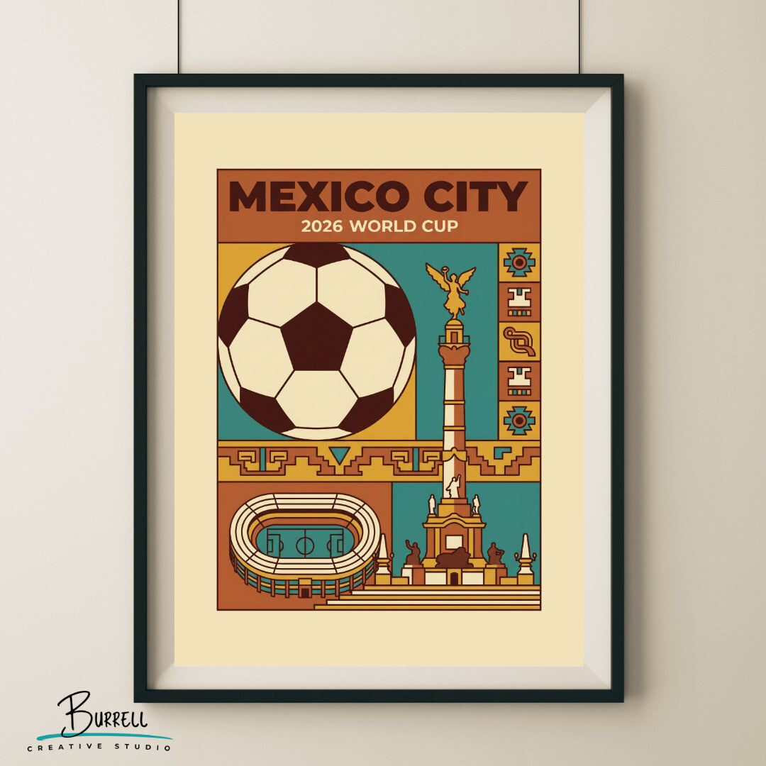 Mexico City Mexico 2026 World Cup Vintage Football Posters & Wall Art Poster Print
