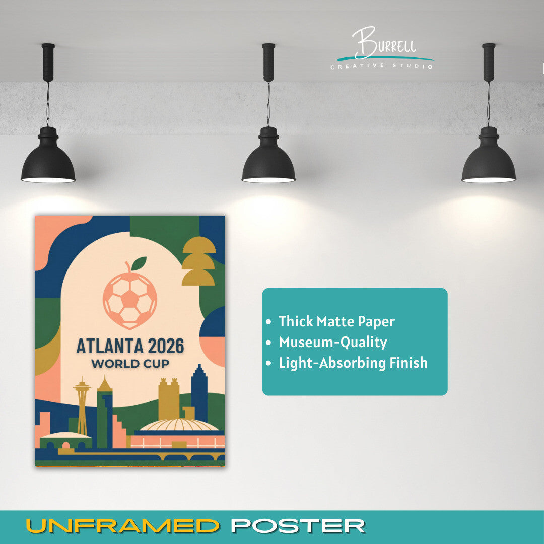 Atlanta United States 2026 World Cup Abstract Football Posters & Wall Art Poster Print