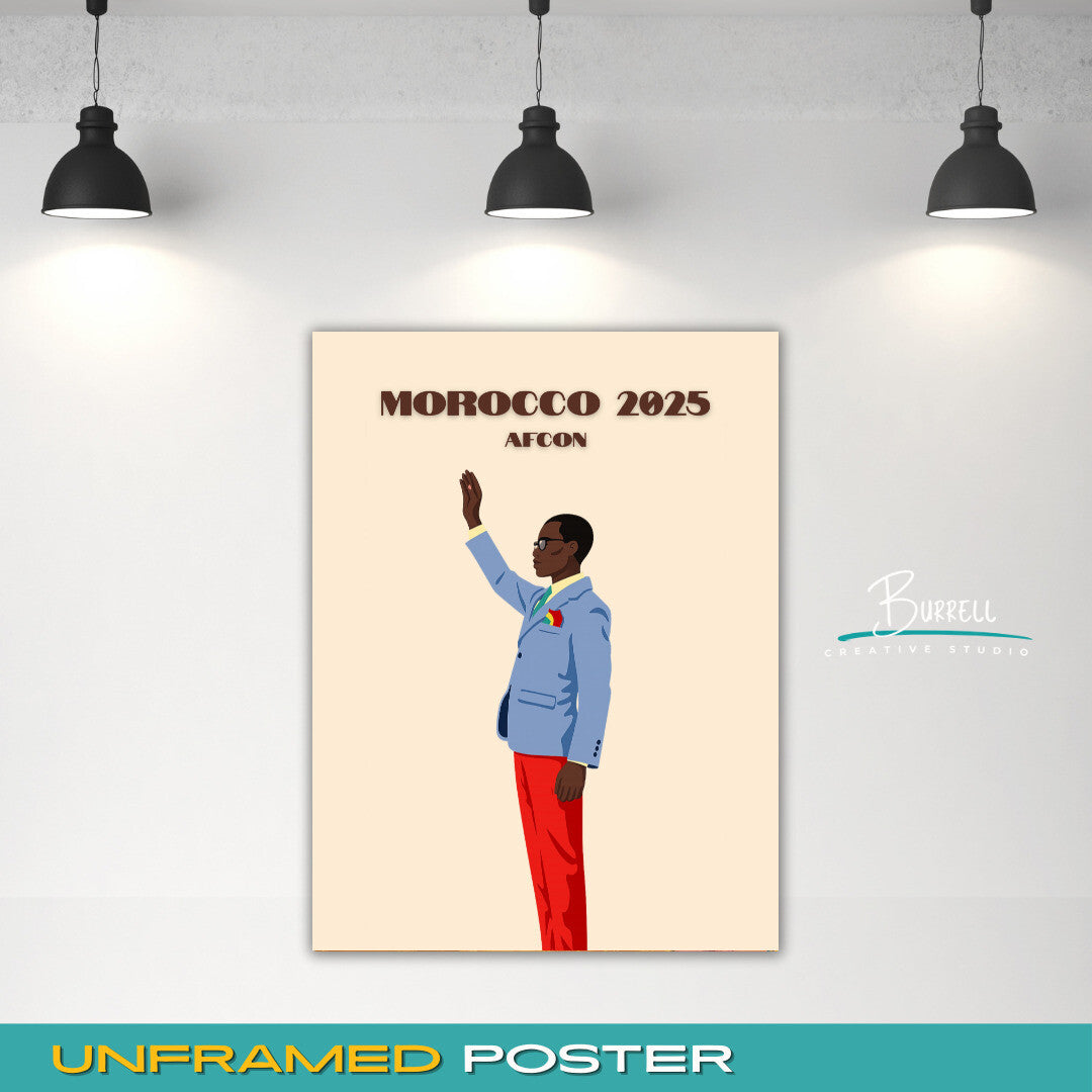 Rabat Morocco Mboladinga Patrice Lumumba Tribute Football Poster & Wall Art Poster Print