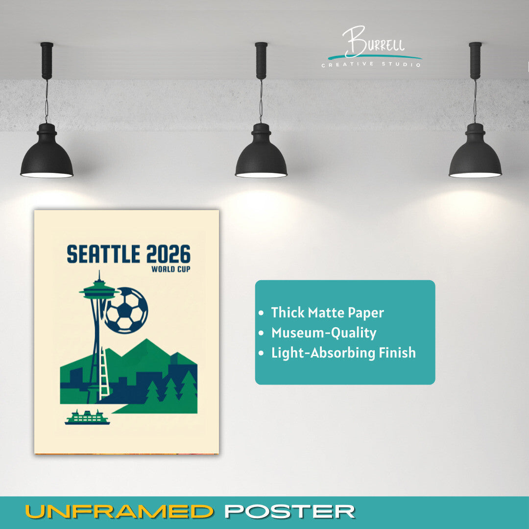 Seattle United States 2026 World Cup Minimalist Football Posters & Wall Art Poster Print