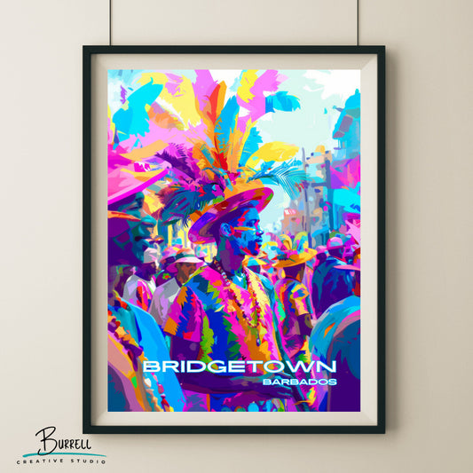 Bridgetown Barbados Cropover Travel Poster & Wall Art Poster Print