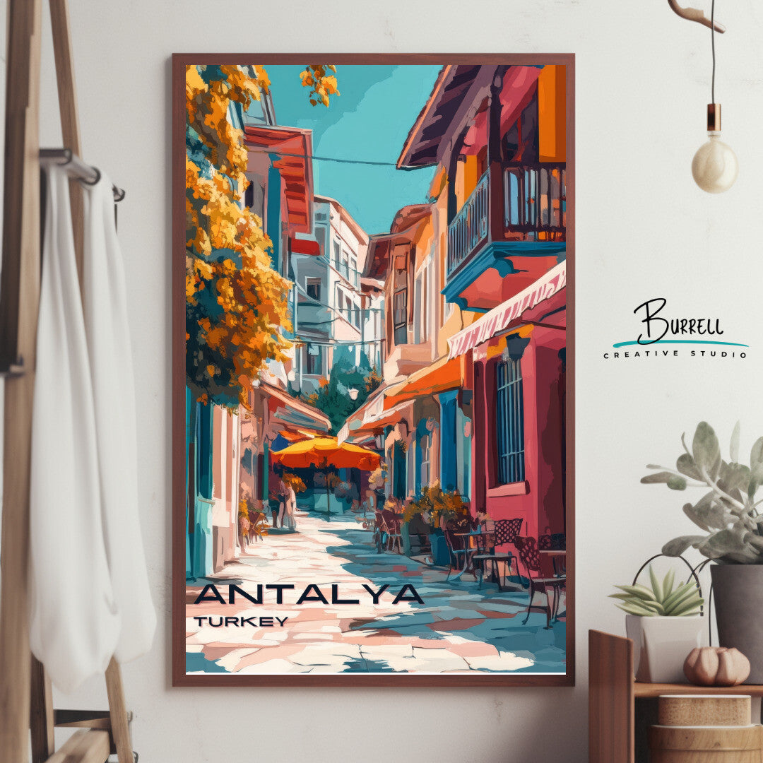 Antalya Türkiye Kaleici Architecture Travel Poster & Wall Art Poster Print