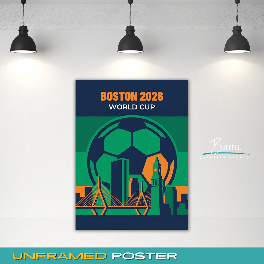 Boston United States 2026 World Cup Mimimalist Football Posters & Wall Art Poster Print