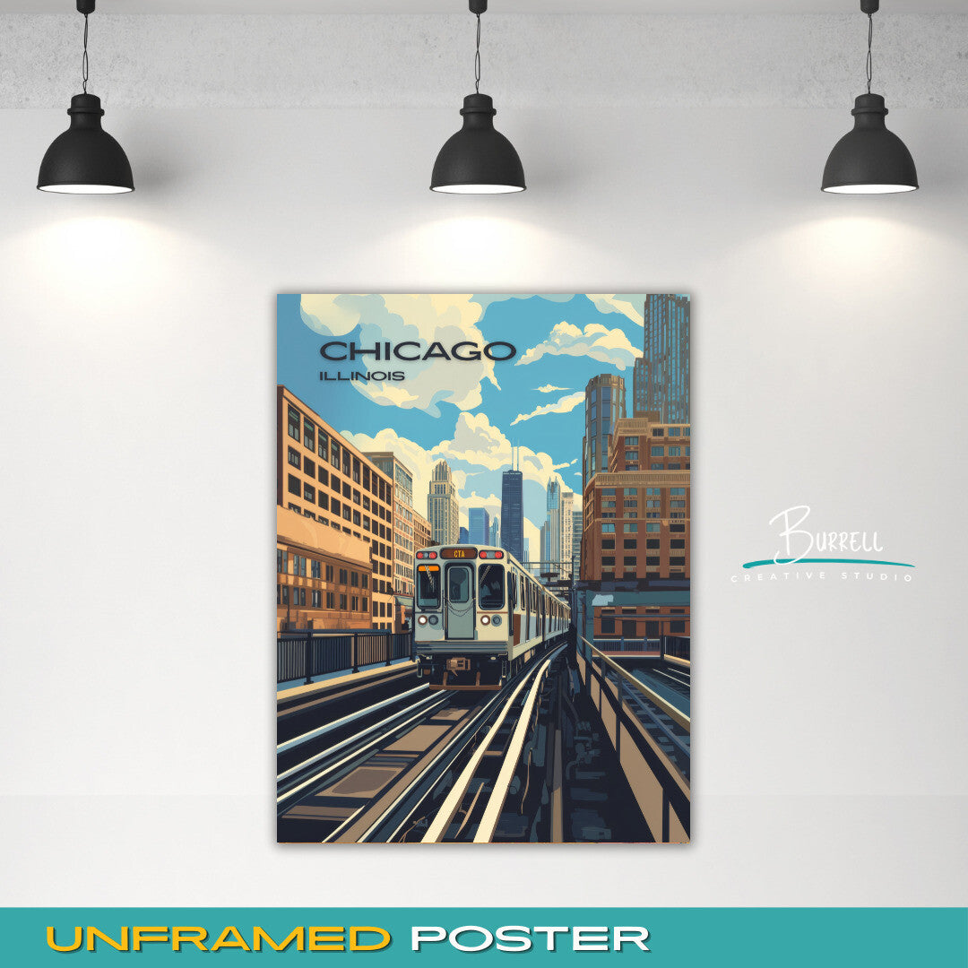 Chicago Illinois Lincoln Park Travel Poster & Wall Art Poster Print