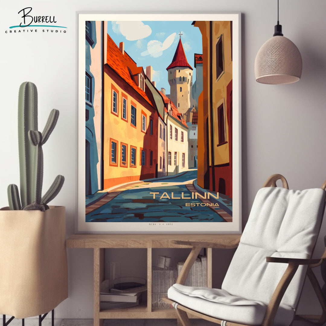 Tallinn Estonia Old Town Travel Poster & Wall Art Poster Print