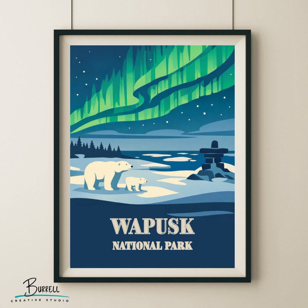 Wapusk National Park Canada Northern Lights Travel Posters & Wall Art Poster Print